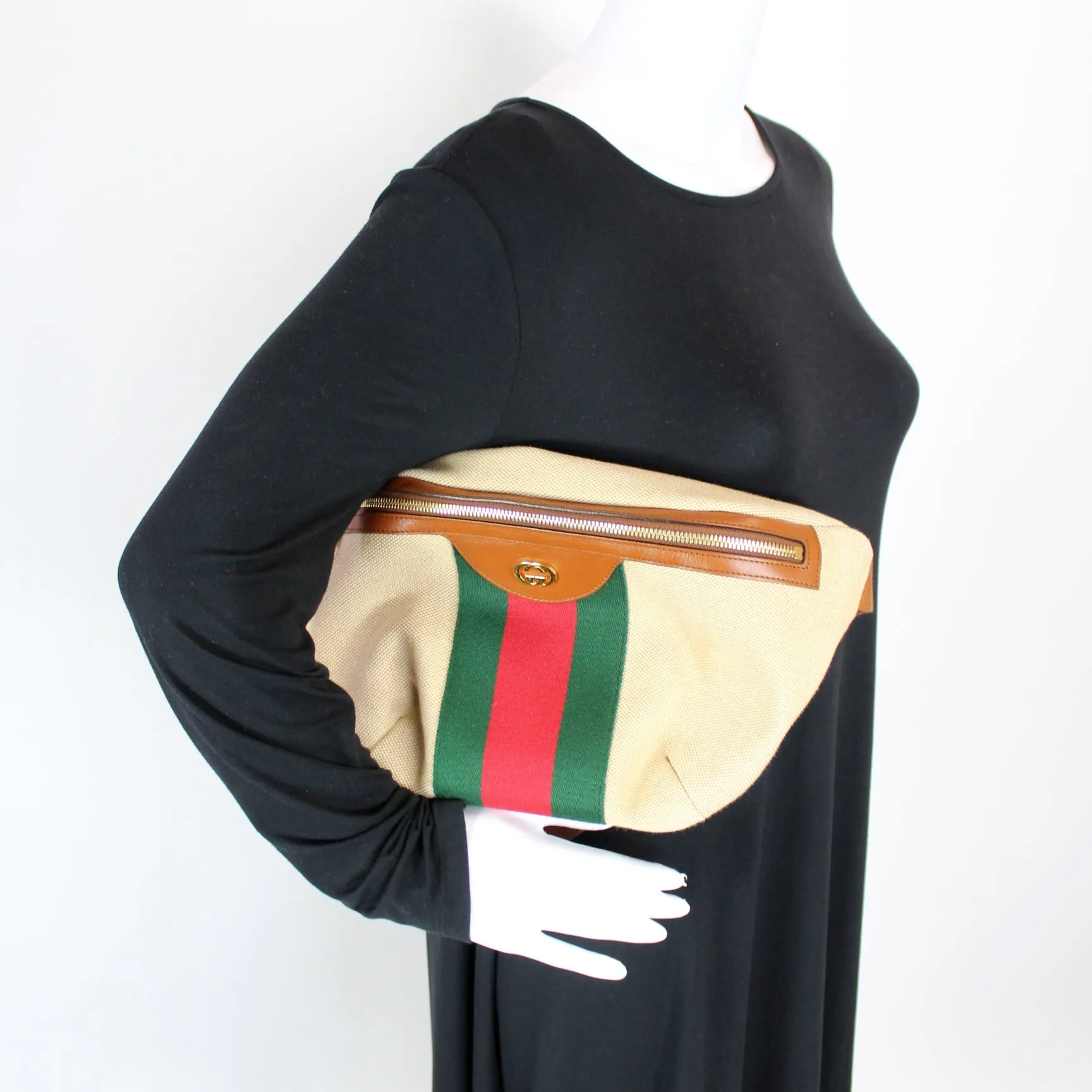 575082 Vintage Canvas Web Belt Bag