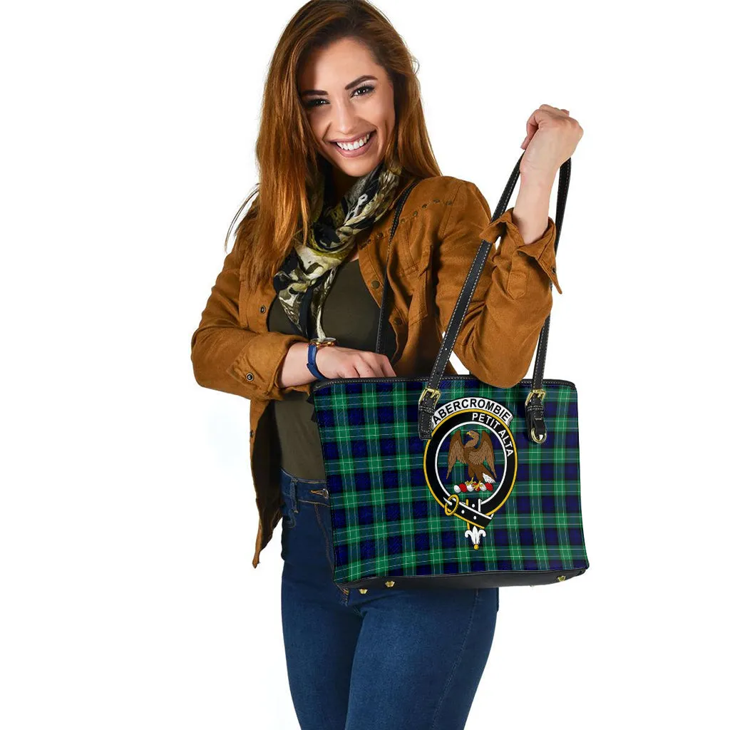 Abercrombie Tartan Leather Tote Bag with Family Crest
