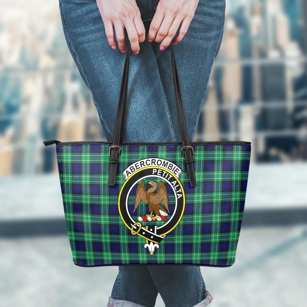 Abercrombie Tartan Leather Tote Bag with Family Crest