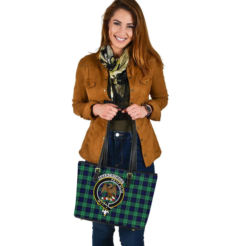 Abercrombie Tartan Leather Tote Bag with Family Crest