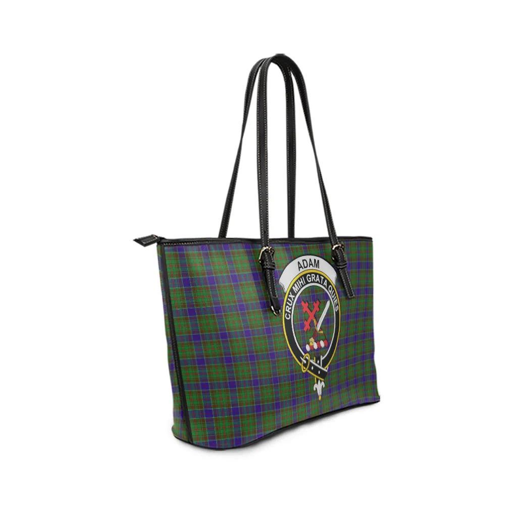 Adam Tartan Leather Tote Bag with Family Crest