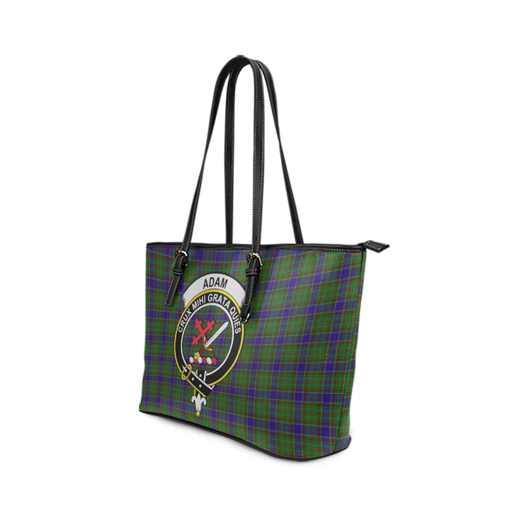 Adam Tartan Leather Tote Bag with Family Crest