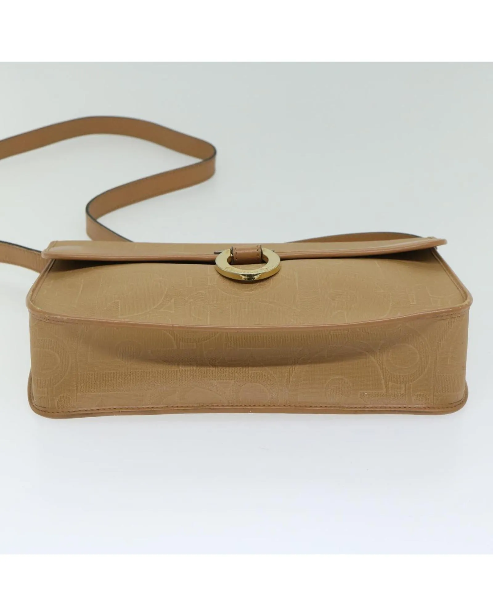 Authentic Beige Trotter Canvas Shoulder Bag by Christian Dior