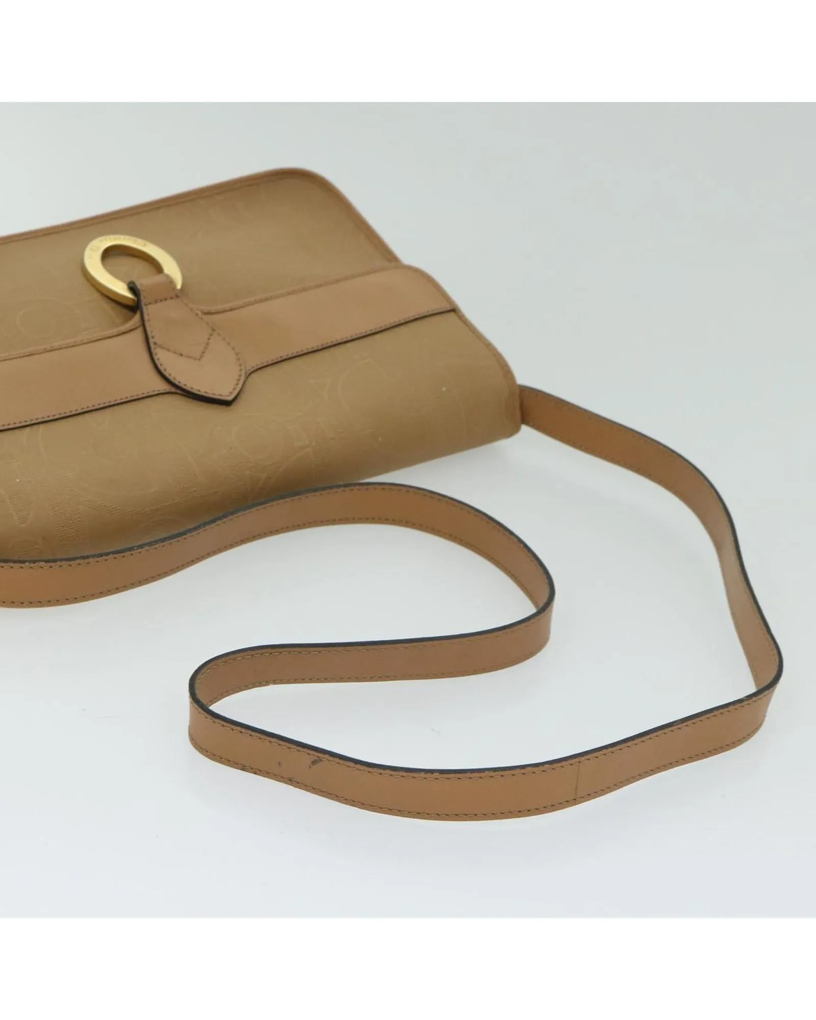 Authentic Beige Trotter Canvas Shoulder Bag by Christian Dior