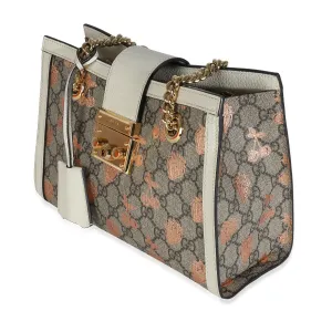 Beige GG Supreme Canvas Berry Small Padlock Tote