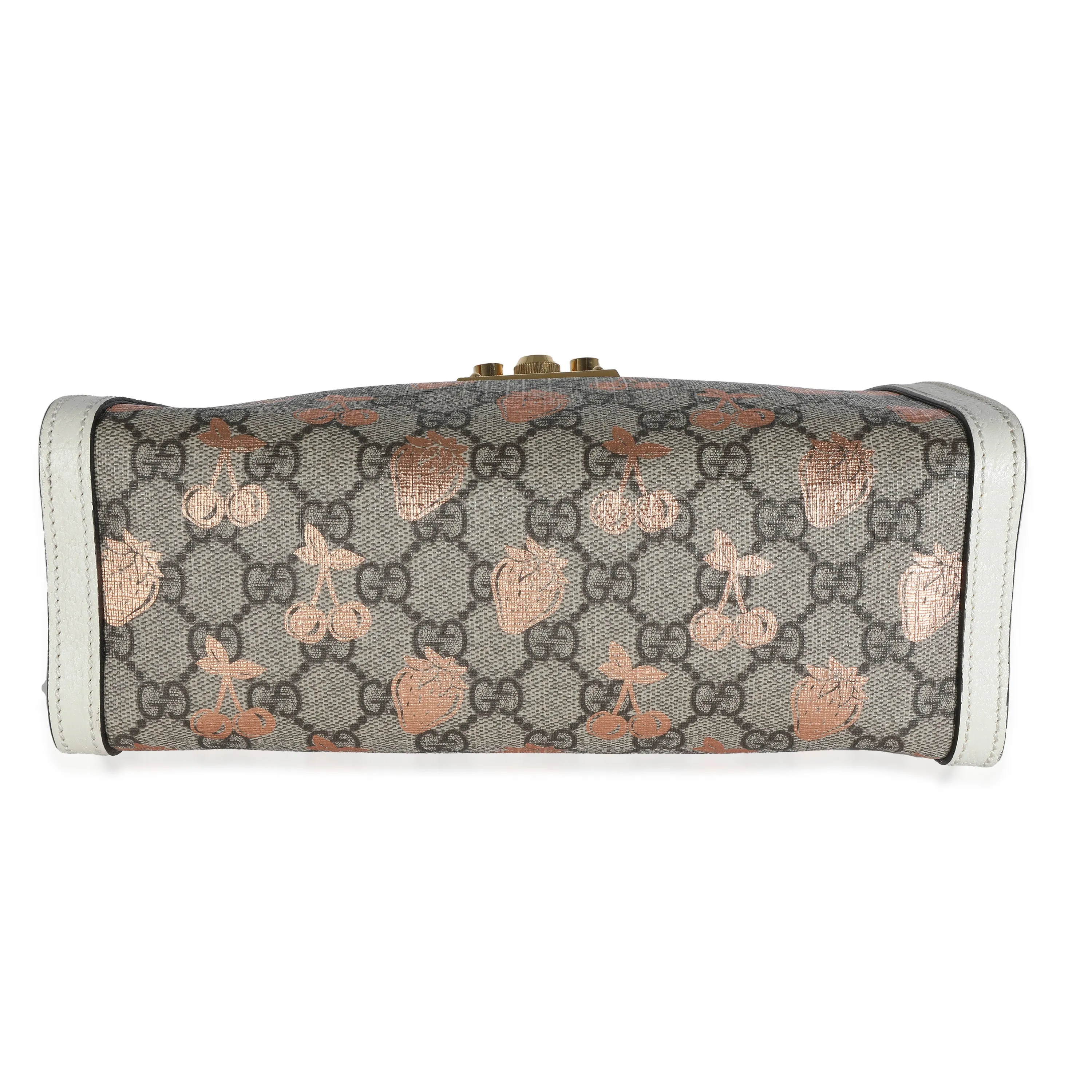 Beige GG Supreme Canvas Berry Small Padlock Tote