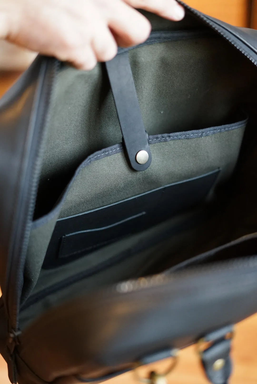 Business Bag (Flat Black   Brush Brass Hardware)