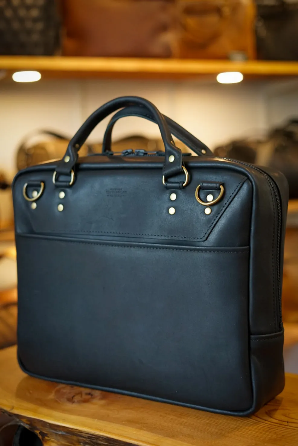 Business Bag (Flat Black   Brush Brass Hardware)