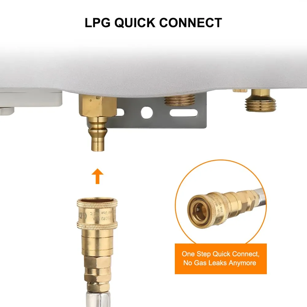Camplux Gray 1.32 GPM Outdoor Tankless Gas Water Heaters w/ Freestanding Stand and Carry Bag