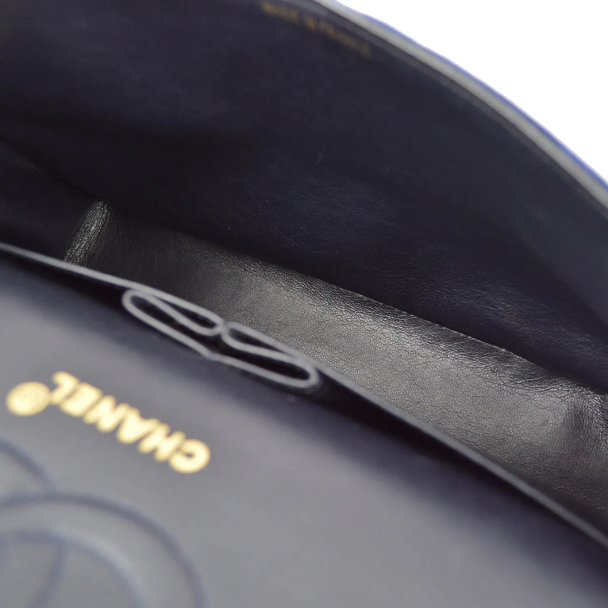 Chanel 1989-1991 Blue Velvet Medium Classic Double Flap Shoulder Bag