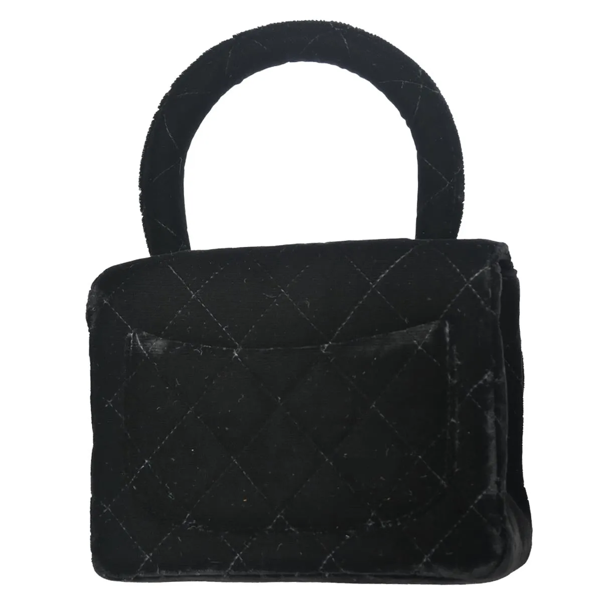 Chanel 1991-1994 Black Velvet Mini Square Handbag