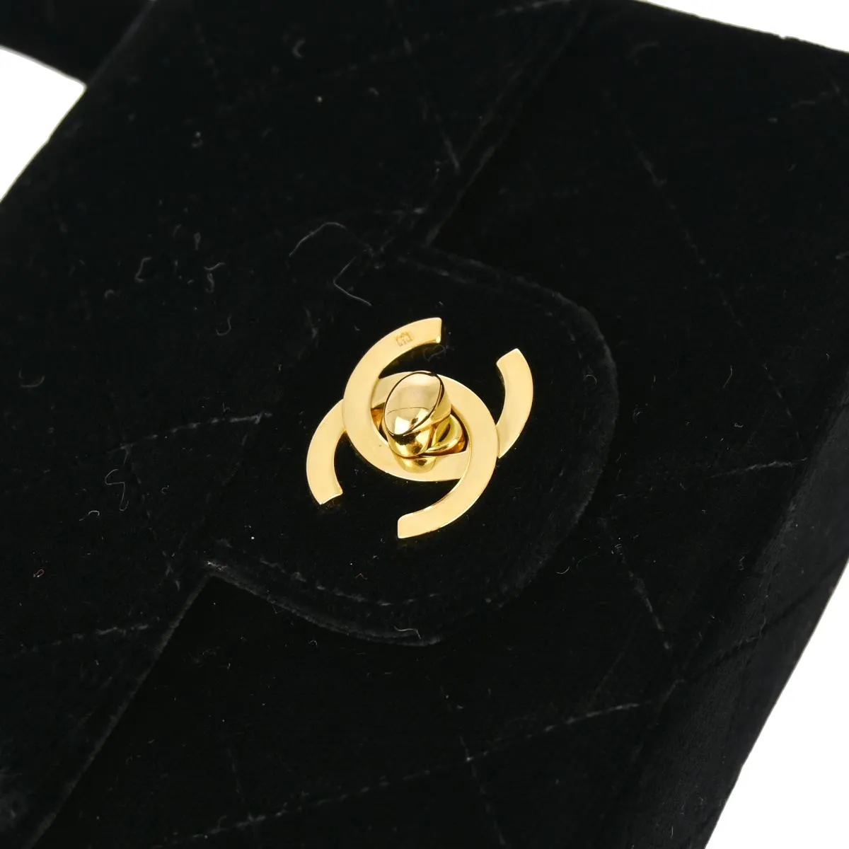 Chanel 1991-1994 Black Velvet Mini Square Handbag