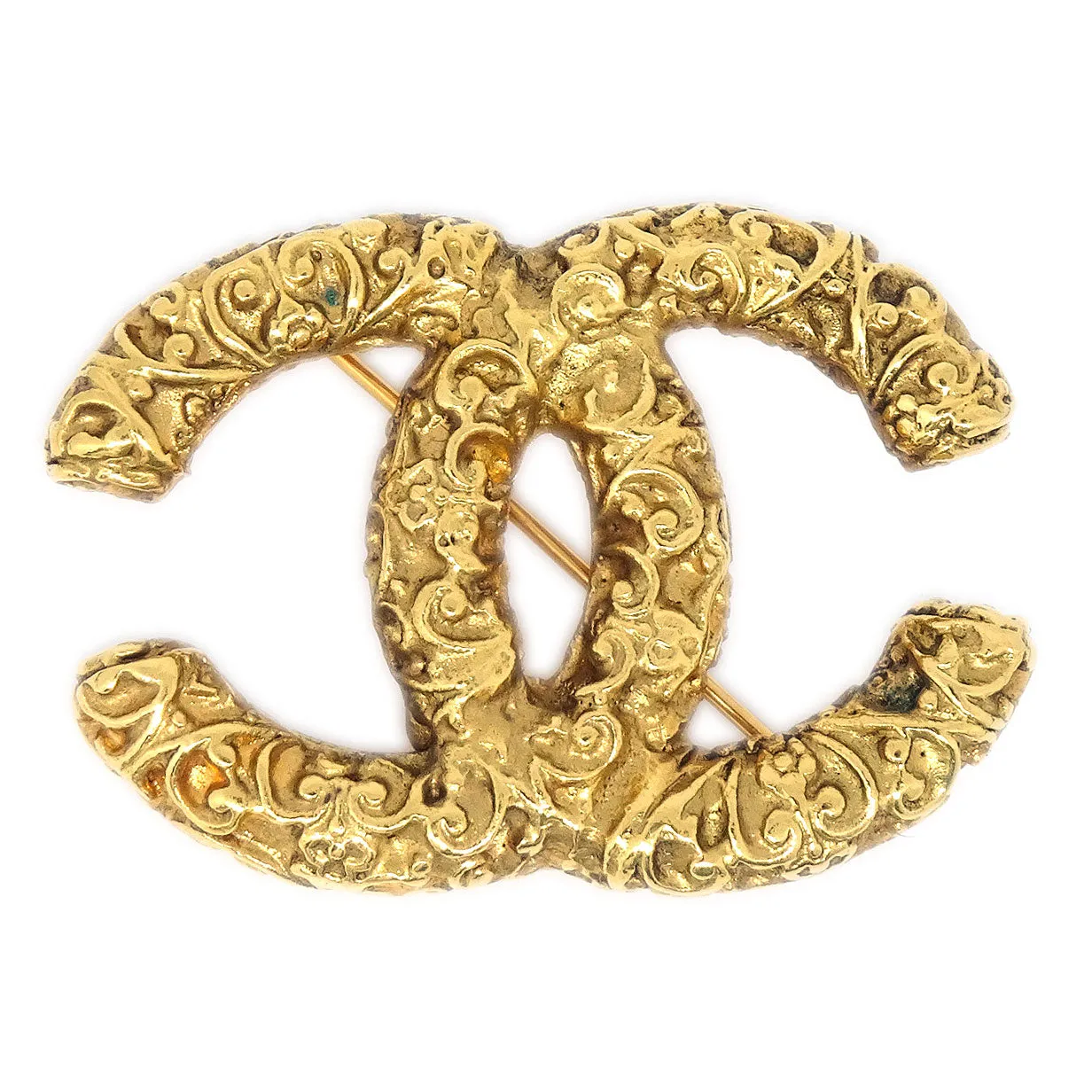 CHANEL 1993 CC Brooch Pin Gold Small 64493