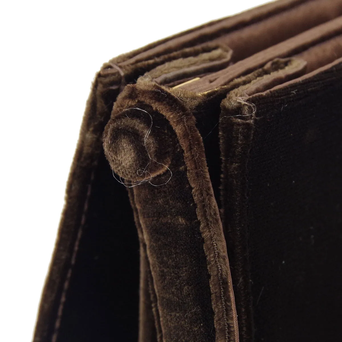 Chanel * 1997-1999 Dark Brown Velvet Double Sided Turnlock Handbag