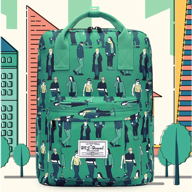 Colorful Laptop Backpack College School Bag Girls Boys Student Daypack Rucksack