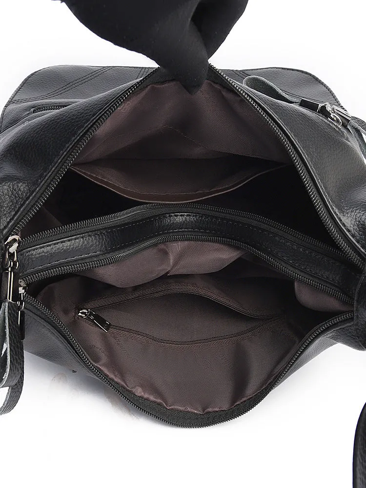 Cross-border brand genuine leather soft leather large capacity spring and summer new middle-aged mother bag single shoulder crossbody trendy