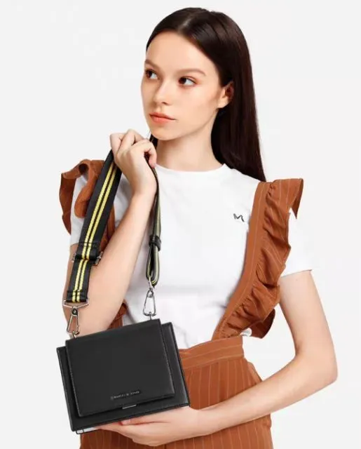 Crossbody bag With long belt Bag For Women (Black)