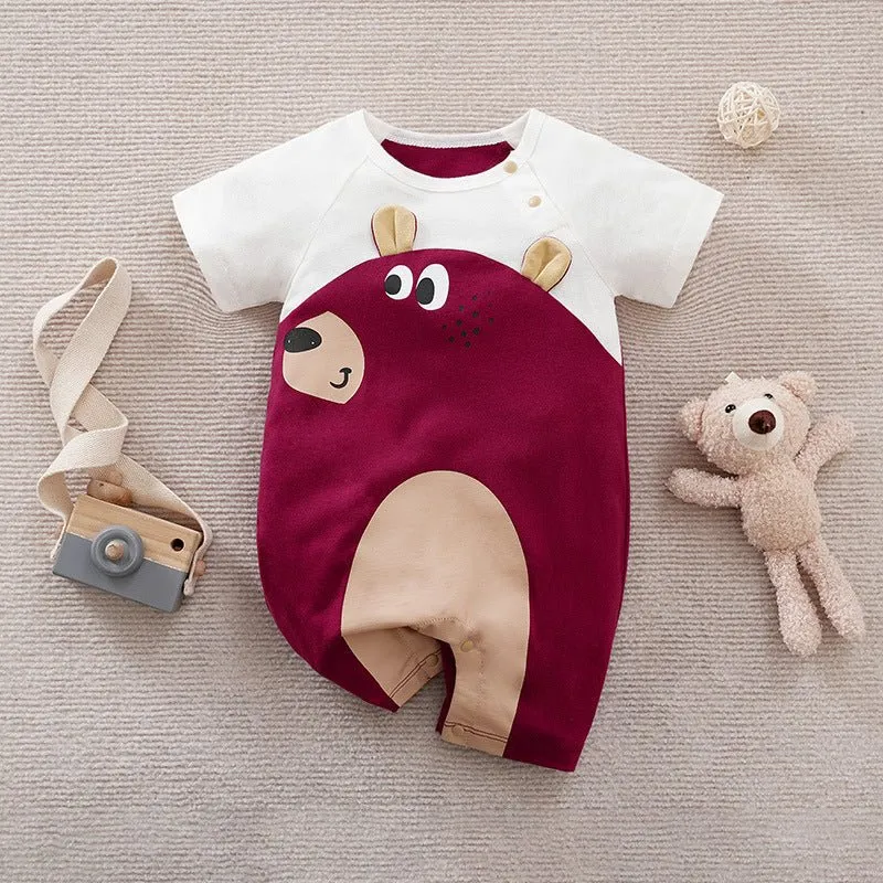 Cute Bear Prints Cotton Jumpsuit (6 Designs)