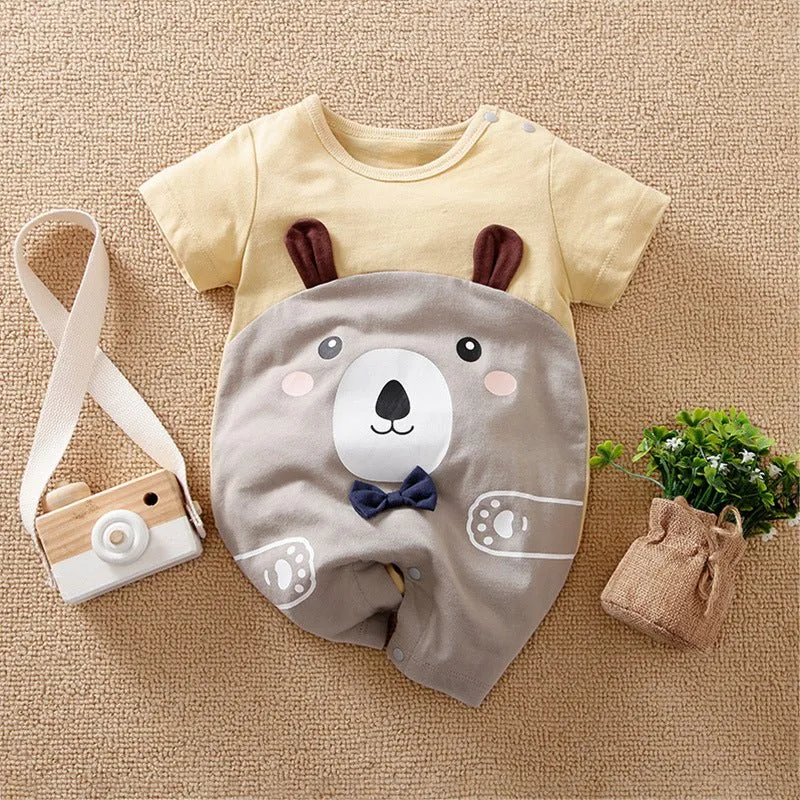 Cute Bear Prints Cotton Jumpsuit (6 Designs)