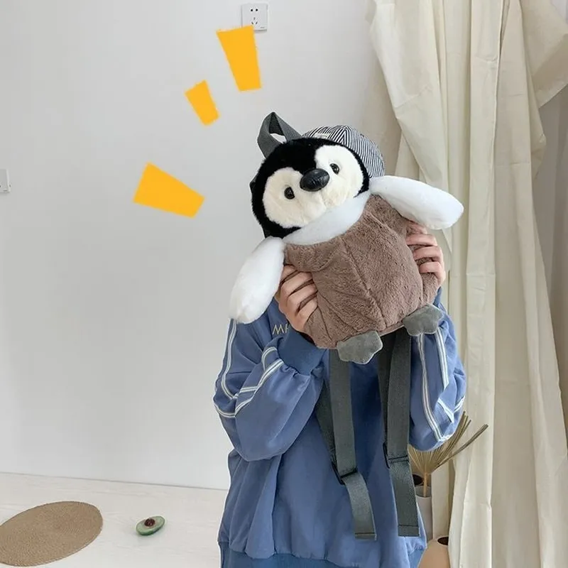 Cute Penguin Plush Backpack