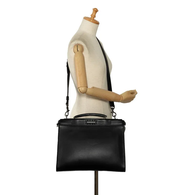 Fendi Peekaboo Monster Handbag 7VA406 Black Leather