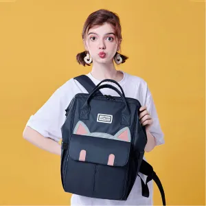 Girl School Backpack Laptop Bag Animal Square Shoulder Handbag for Travel Daypack Fits 14 Inches Laptop Mummy bag