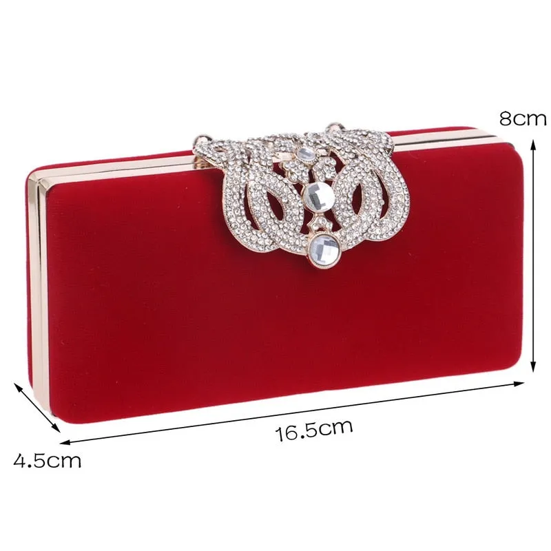 Ladies Mini Evening Bag Crystal Diamond Clasp Purse
