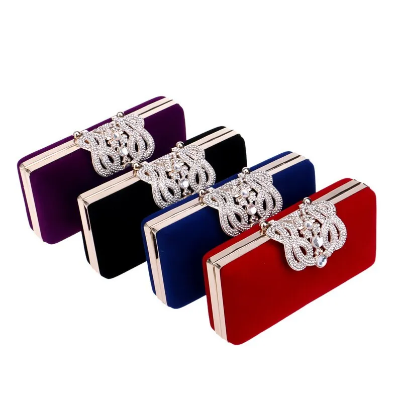 Ladies Mini Evening Bag Crystal Diamond Clasp Purse