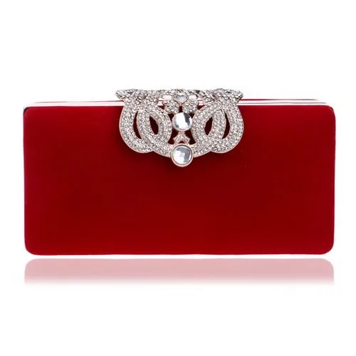 Ladies Mini Evening Bag Crystal Diamond Clasp Purse