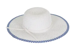 Laundry by Design Women Summer Beach Floppy Travel Gingham Brim Straw Hat