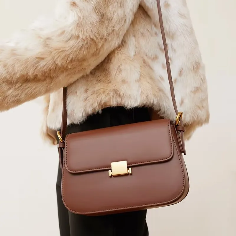 LeatherLux Chic Hasp Closure Shoulder Bag