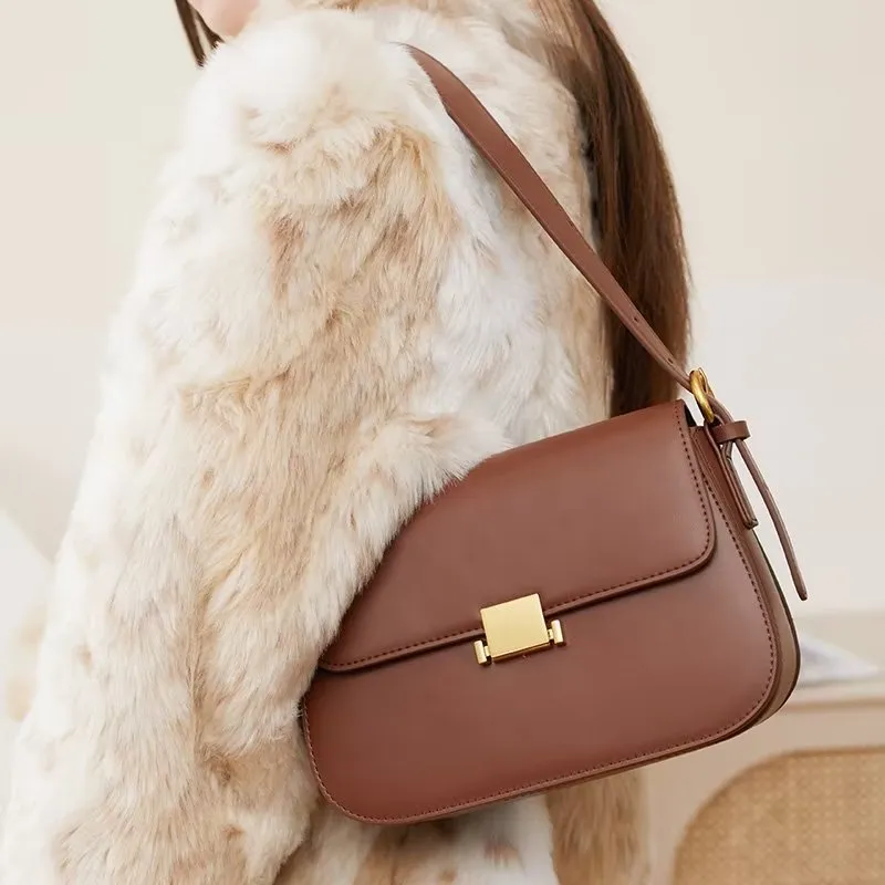 LeatherLux Chic Hasp Closure Shoulder Bag