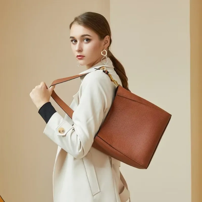 LeatherLux Embossed Zipper Shoulder Bag