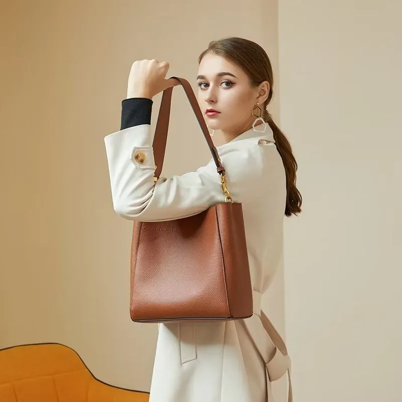 LeatherLux Embossed Zipper Shoulder Bag