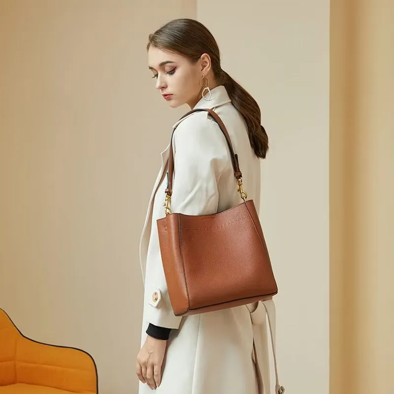 LeatherLux Embossed Zipper Shoulder Bag