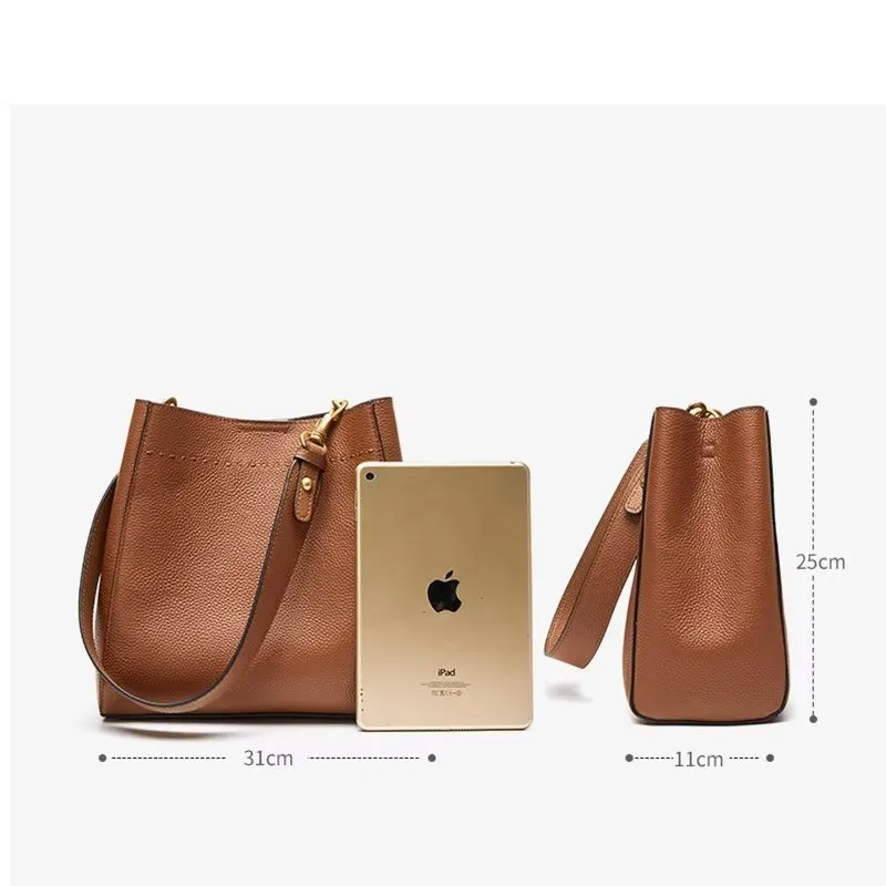 LeatherLux Embossed Zipper Shoulder Bag