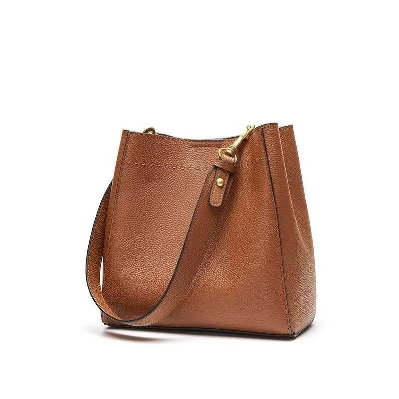 LeatherLux Embossed Zipper Shoulder Bag