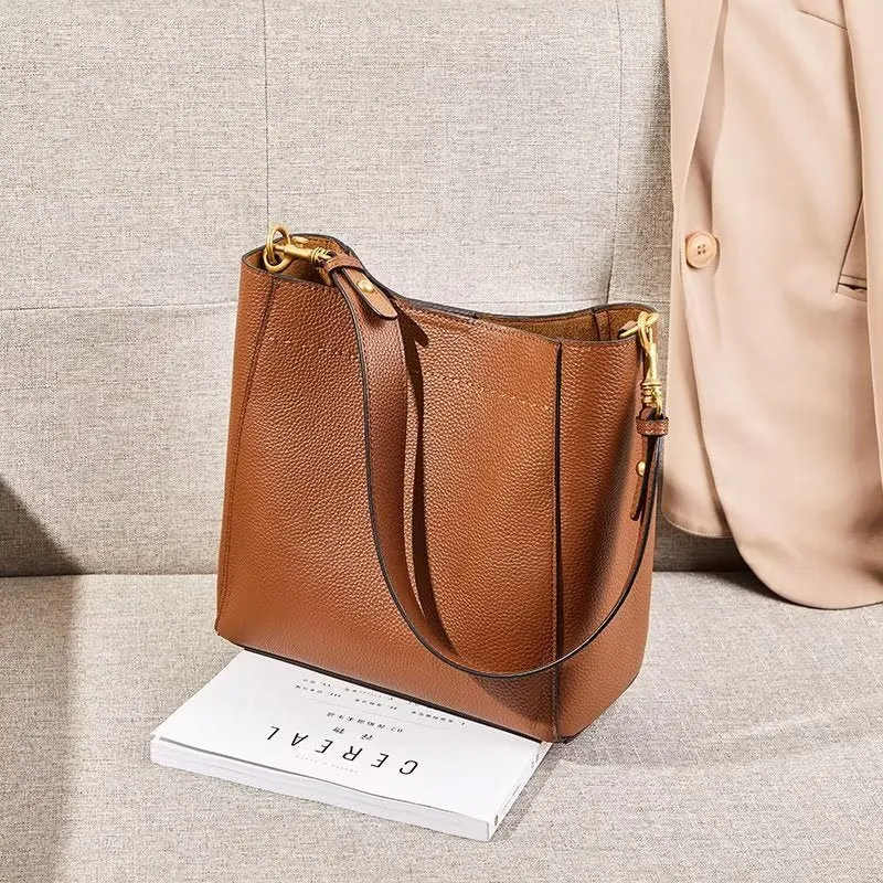 LeatherLux Embossed Zipper Shoulder Bag