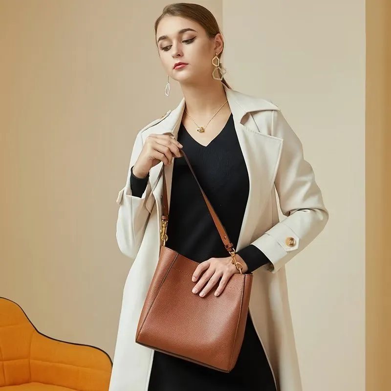 LeatherLux Embossed Zipper Shoulder Bag