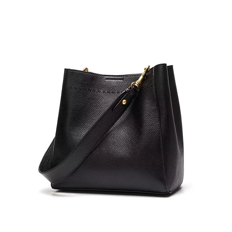 LeatherLux Embossed Zipper Shoulder Bag