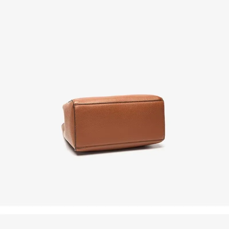 LeatherLux Embossed Zipper Shoulder Bag