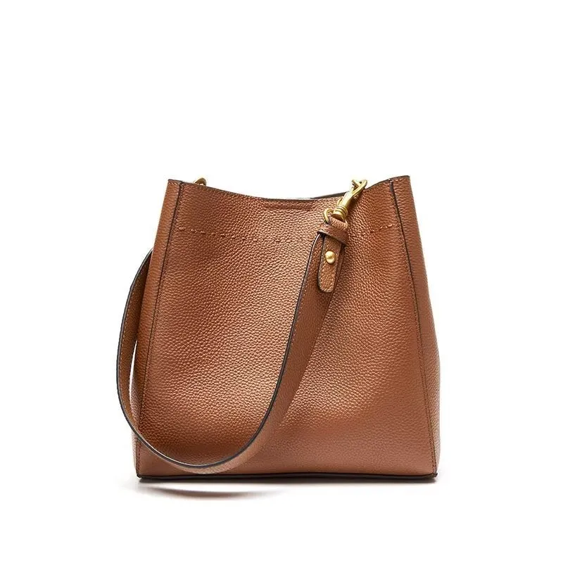 LeatherLux Embossed Zipper Shoulder Bag