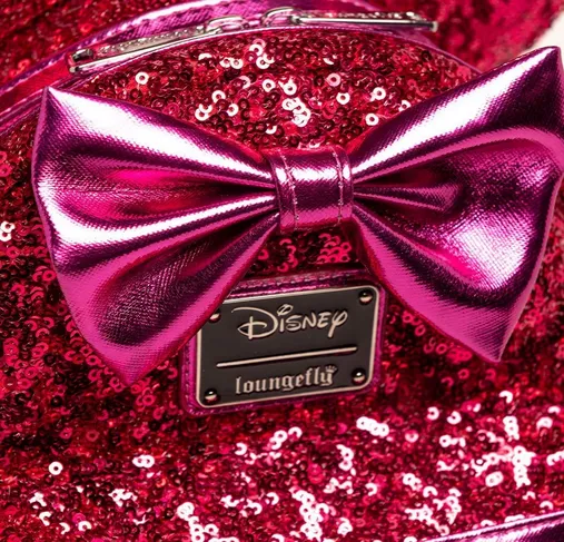 Loungefly X Disney Minnie Mouse Hot Pink Sequin Mini Backpack