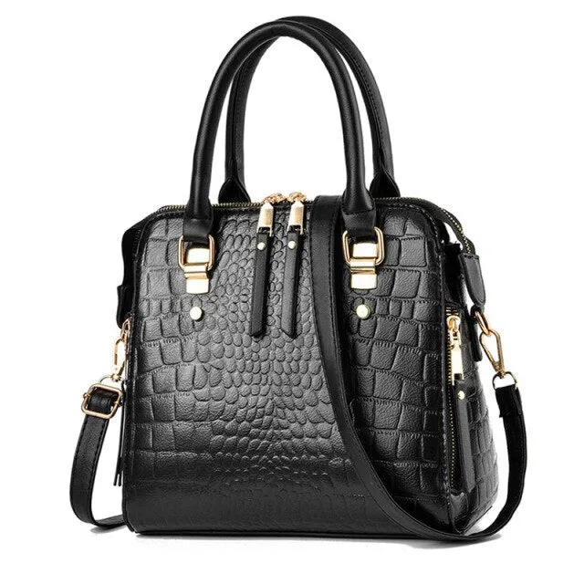Luxury CrocTassel Zipper Shoulder Bag