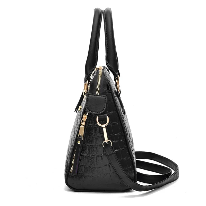 Luxury CrocTassel Zipper Shoulder Bag