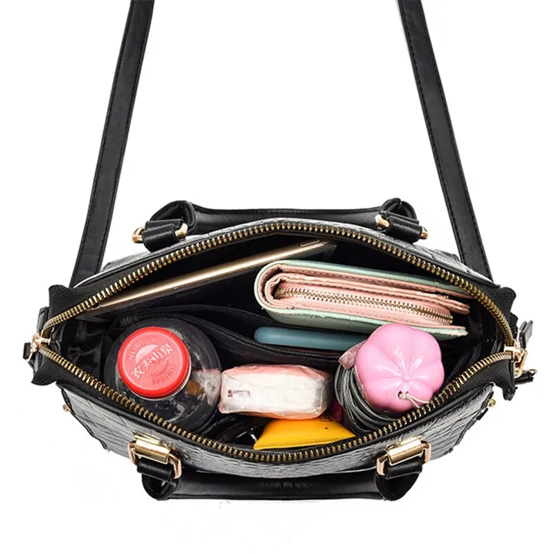 Luxury CrocTassel Zipper Shoulder Bag