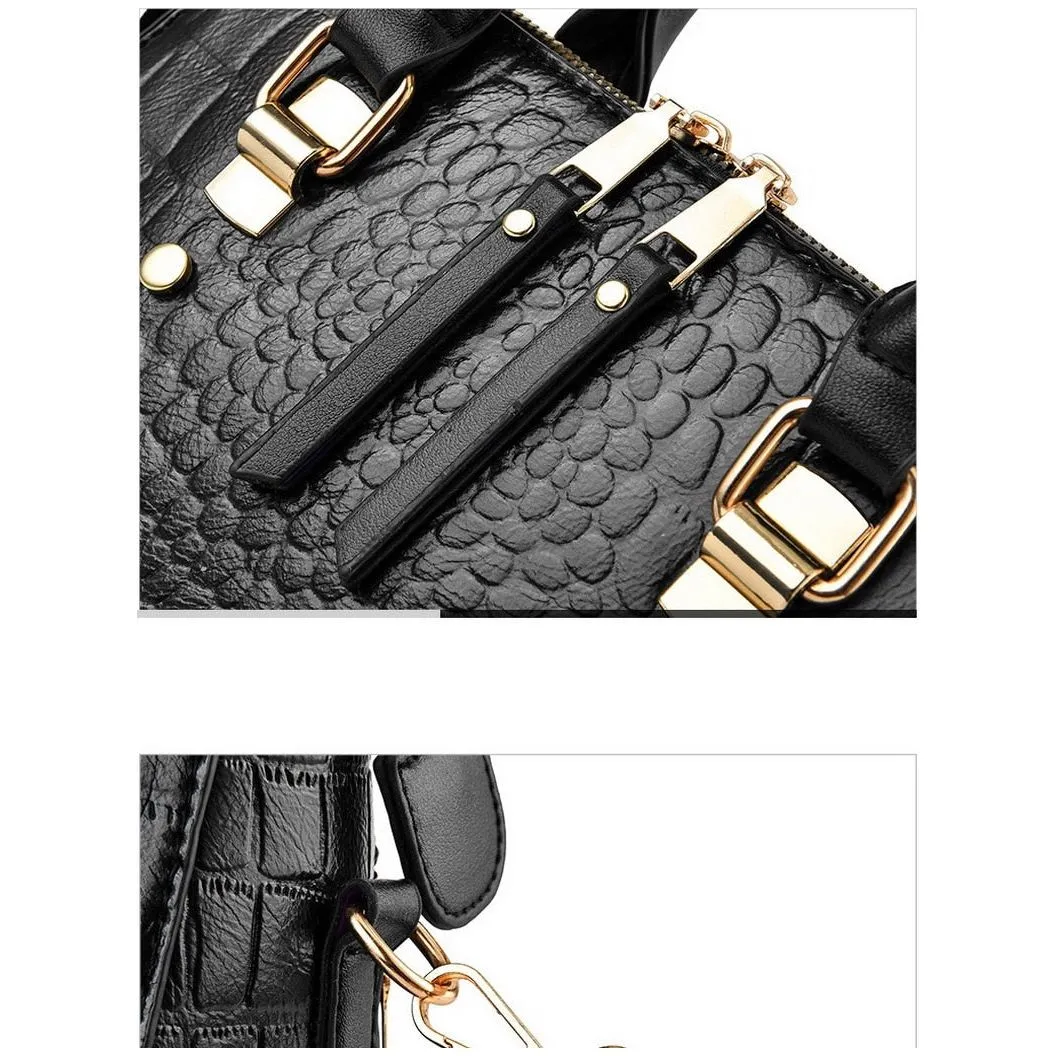 Luxury CrocTassel Zipper Shoulder Bag