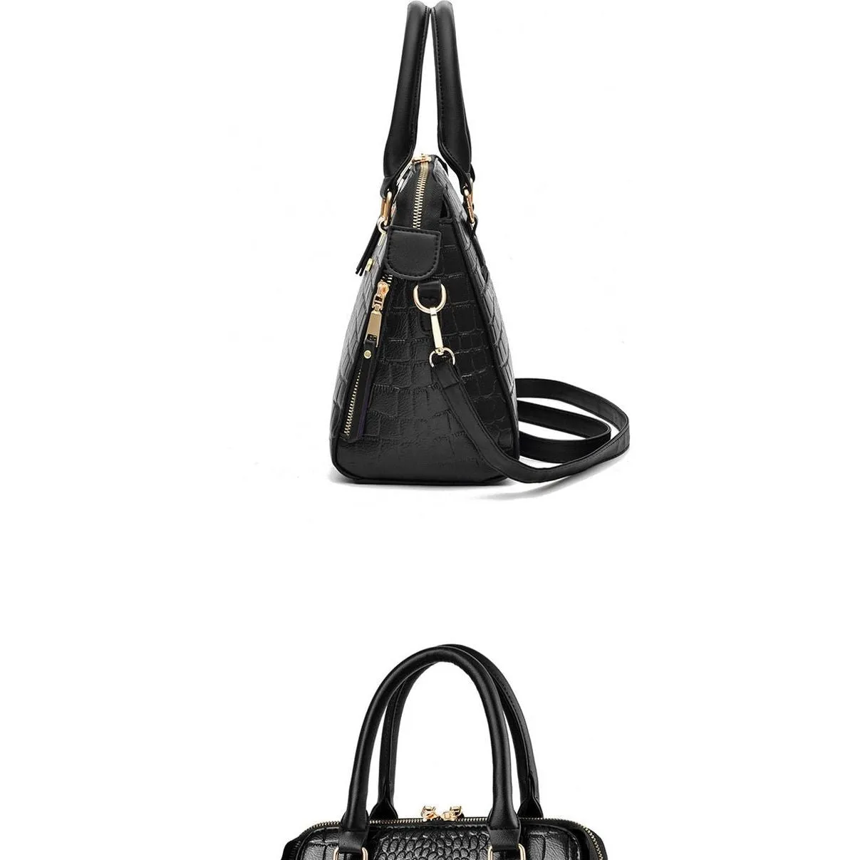 Luxury CrocTassel Zipper Shoulder Bag