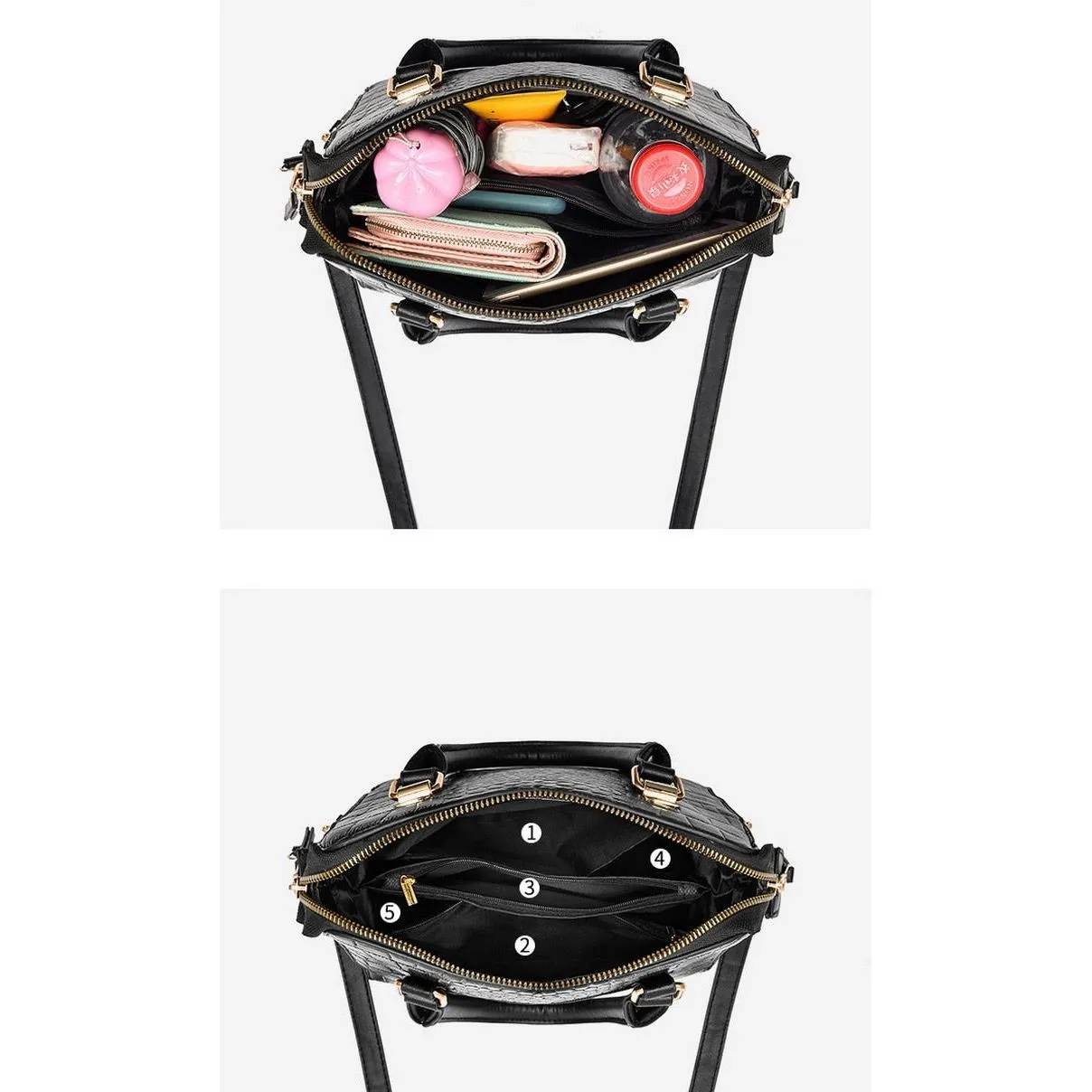 Luxury CrocTassel Zipper Shoulder Bag