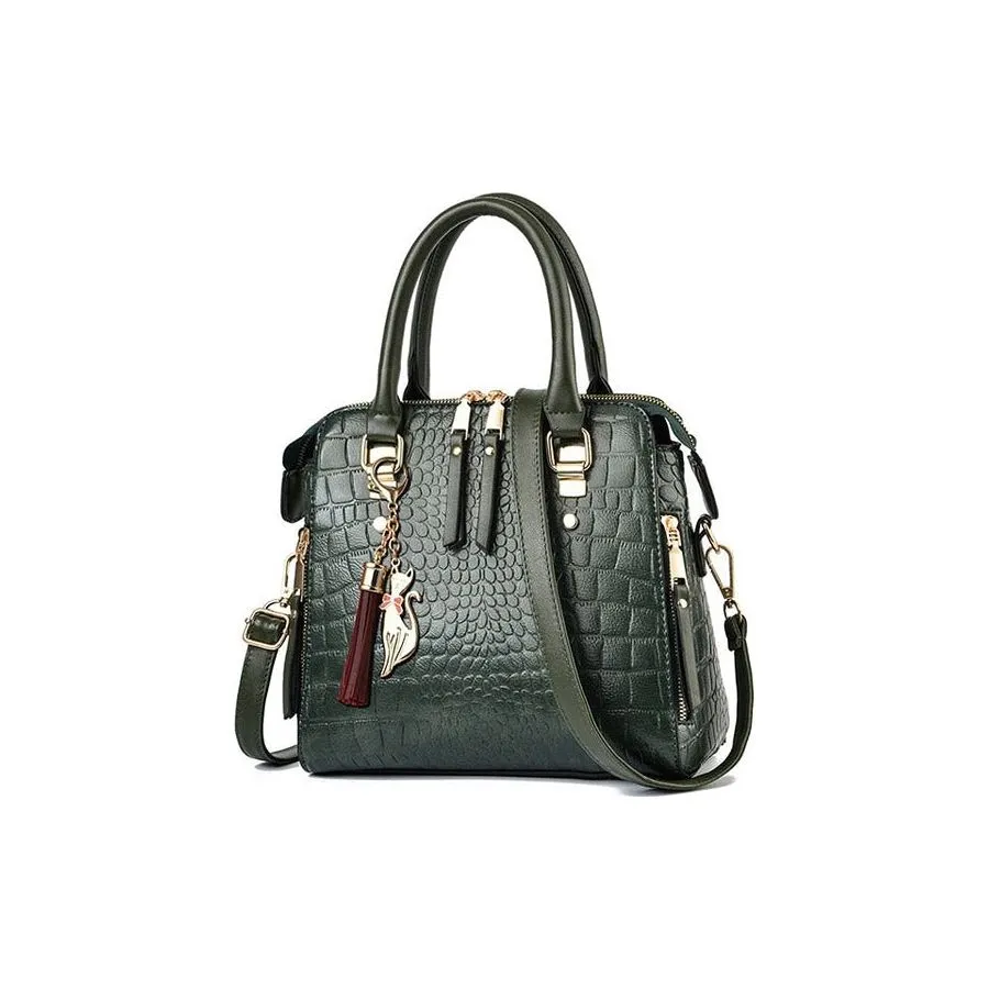 Luxury CrocTassel Zipper Shoulder Bag